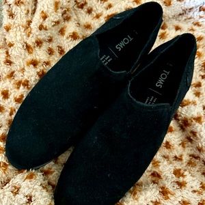 Toms black suede shalo bootie